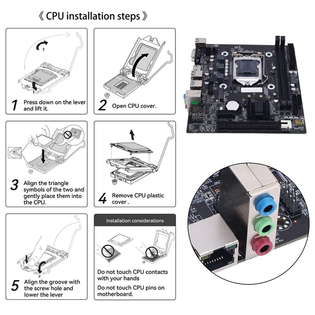 Alt view image 5 of 5 - LICAEVEY H81 Gaming Motherboard M ATX LGA 1150 for 4th Gen Core i3 i5 i7 & E3 V3 CPUs, DDR3 16GB, M.2 NVMe, SATA 6Gbps, PCIe x16