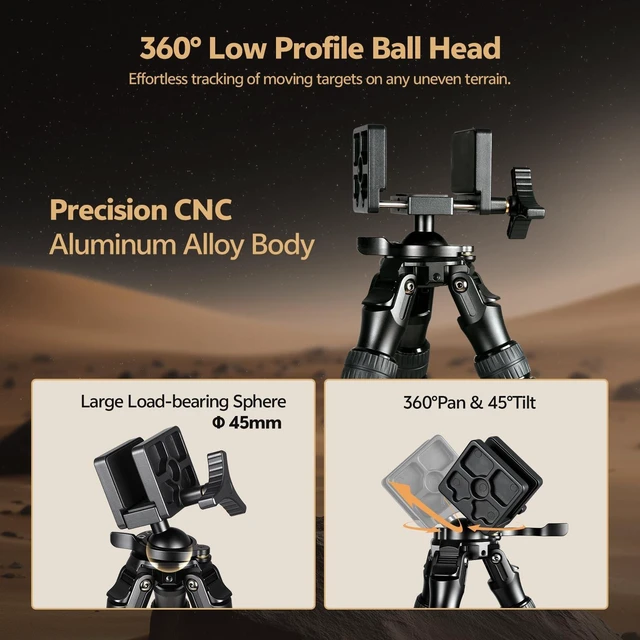 Alt view image 5 of 5 - TONYBOO Carbon Fiber Tripod for Hunting with Rifle Shooting Saddle Clamp, CNC Machining Heavy Duty Rifle Tripod with 360 Ball Head,Lightweight, Stable Shooting Rest for Rifles - TQ-2836-U8
