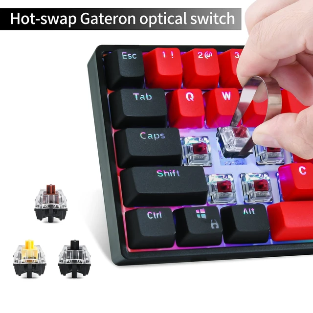 Alt view image 3 of 5 - Vumilstek 60% Mechanical Keyboard Hot Swappable RGB NKRO PBT Keycaps