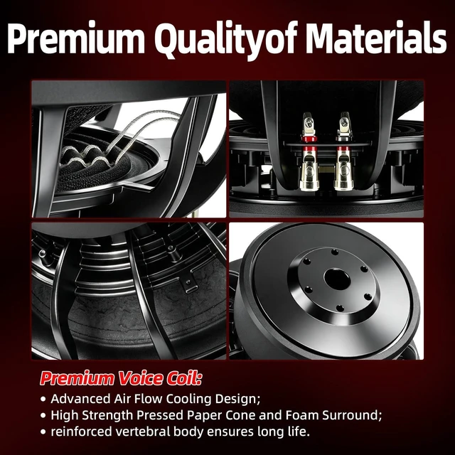 Alt view image 4 of 5 - WDiYA 12 in Subwoofers 3000W 4 Ohm SPL 12 Inch Car Sub Woofes