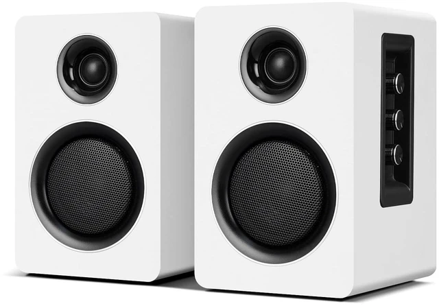 Main image of Computer Speakers, Bluetooth 5.3, USB-C, AUX/RCA, 3.5-Inch Woofer, White