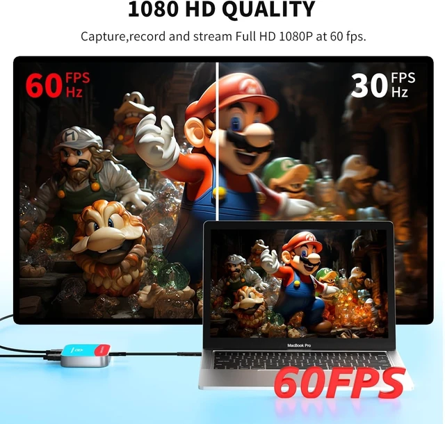 Alt view image 3 of 5 - Capture Card for Nintendo Switch, 4K HDMI Capture, USB C 3.0 1080P 60FPS