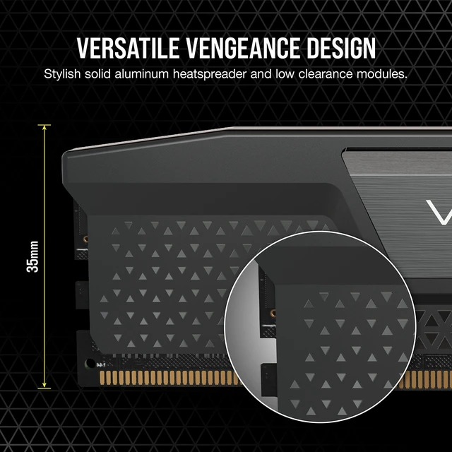 Alt view image 5 of 5 - CORSAIR VENGEANCE DDR5 RAM 32GB (2x16GB) 5200MHz CL40-40-40-77 1.25V Intel XMP Desktop Computer Memory - Black (CMK32GX5M2B5200C40)