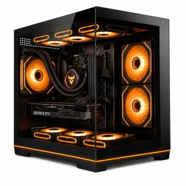 Main image of Evounic Micro-ATX Mini-Tower Gaming PC Case Includes 650W Power Supply
