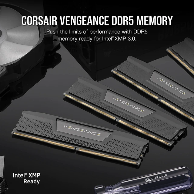 Alt view image 2 of 5 - CORSAIR VENGEANCE DDR5 RAM 32GB (2x16GB) 5200MHz CL40-40-40-77 1.25V Intel XMP Desktop Computer Memory - Black (CMK32GX5M2B5200C40)