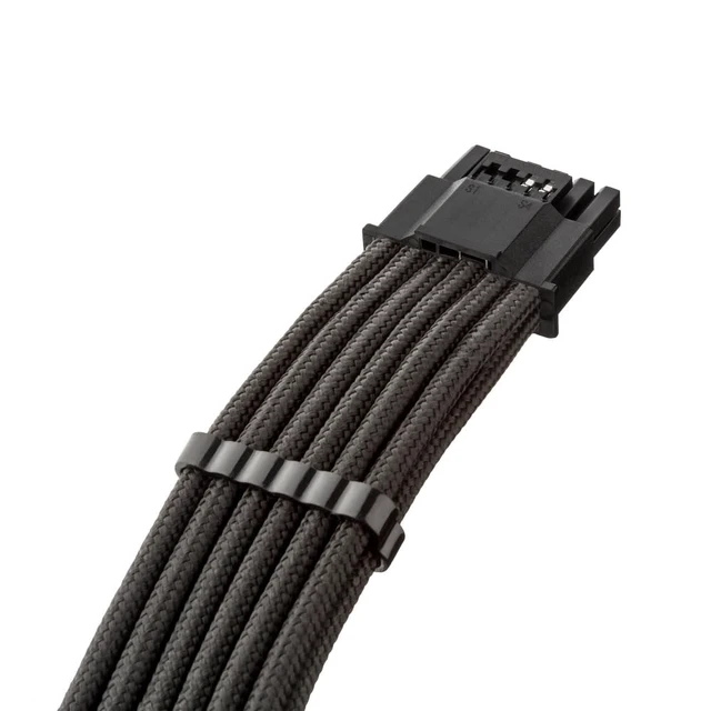 Alt view image 2 of 4 - CableMod Pro ModFlex Sleeved 12V-2x6 PCIe Cable for EVGA (Blk + Wht, 4x8p)