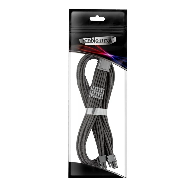 Alt view image 4 of 4 - CableMod Pro ModFlex Sleeved 12V-2x6 PCIe Cable for EVGA (Blk + Wht, 4x8p)