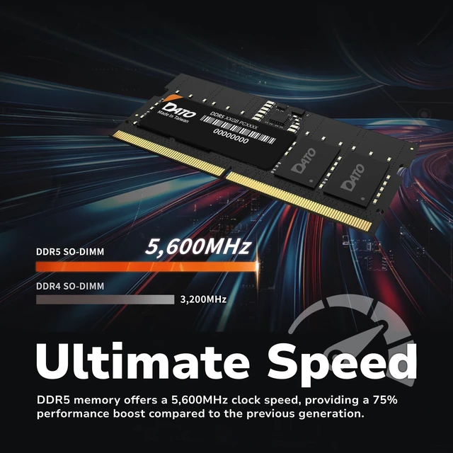 Alt view image 3 of 5 - DATO DDR5 8GB RAM 5600MHz PC5-44800 CL46 SODIMM 1.1V 262-Pin Non-ECC SODIMM Laptop Notebook Memory Module