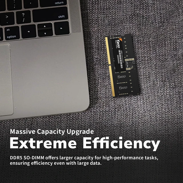 Alt view image 4 of 5 - DATO DDR5 8GB RAM 5600MHz PC5-44800 CL46 SODIMM 1.1V 262-Pin Non-ECC SODIMM Laptop Notebook Memory Module