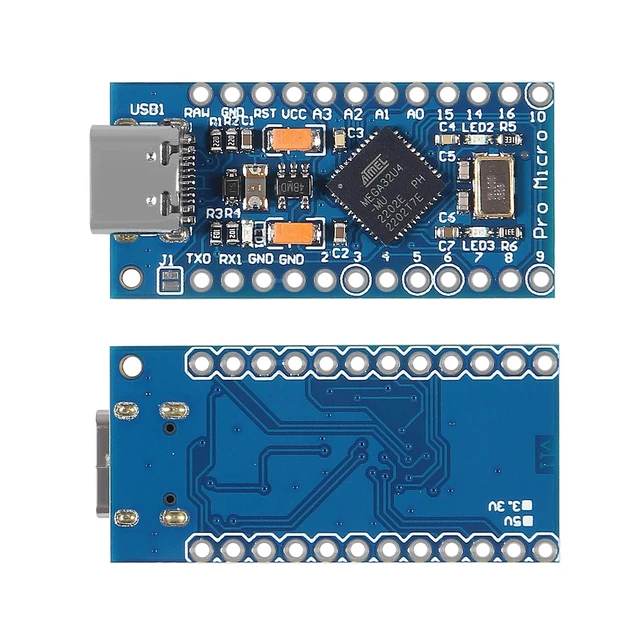 Alt view image 2 of 5 - AITRIP 6PCS Pro Micro ATmega32U4 5V 16MHz Type-C Development Module Board with 2 Row pin Header Compatible arduino Leonardo Replace ATmega328 Pro Mini
