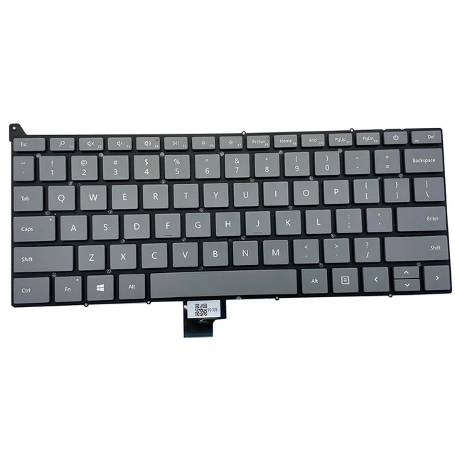 Alt view image 2 of 5 - Laptop Gray Keyboard Compatible for Microsoft Surface 1943 1963 No Backlit