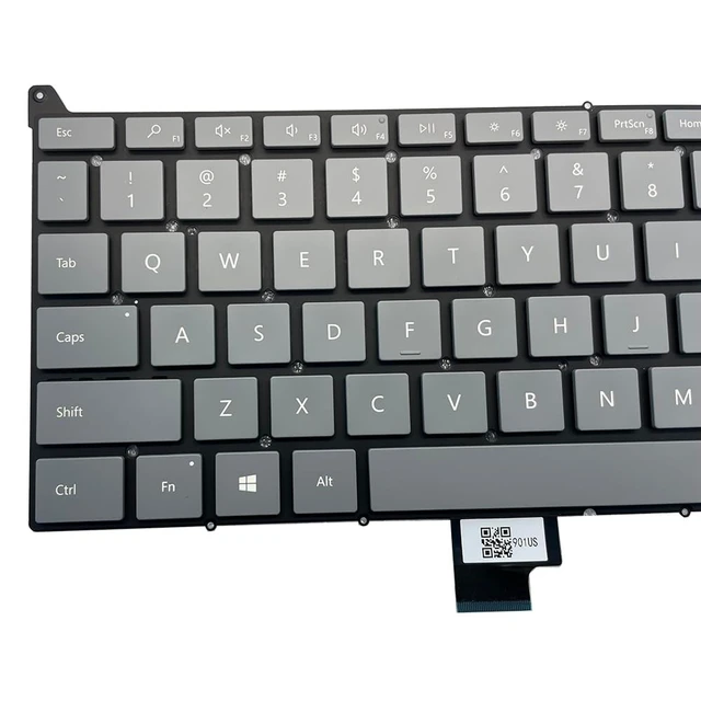 Alt view image 4 of 5 - Laptop Gray Keyboard Compatible for Microsoft Surface 1943 1963 No Backlit
