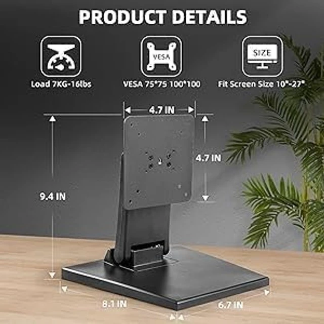 Alt view image 3 of 5 - WEARSON Dual Monitor Arm Desk Mount - Height Adjustable Tiltable Swivel Rotatable Double Monitor Arms for 2 Monitors VESA 75/VESA 100mm Support up to 32 inch