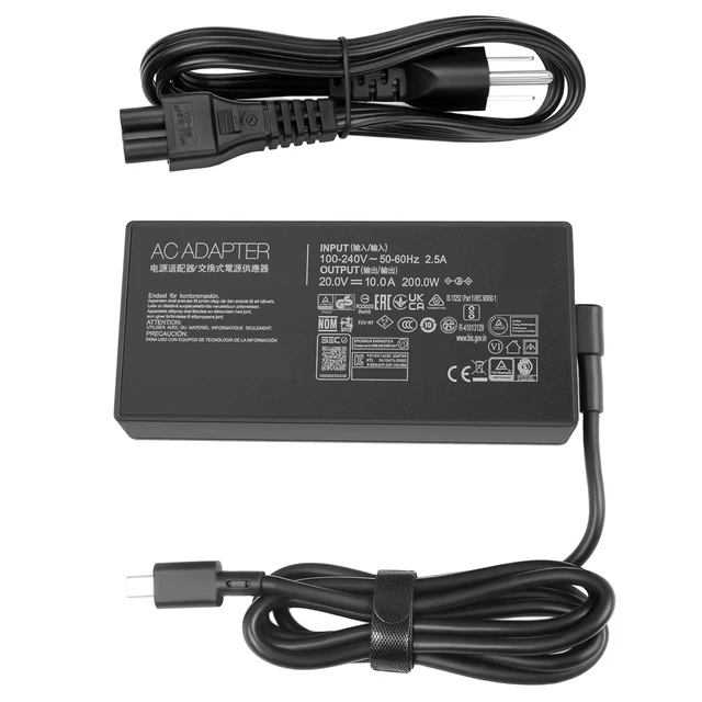 Alt view image 4 of 5 - 20V 10A 200W Laptop Charger Compatible with Asus ROG Zephyrus G16 gu605 gu605m ga605w ga605 Compatible with Asus TUF Gaming A14 fa401u fa401w ProArt P16 h7606 pz13 ht5306 PX13 hn7306 adp-200jb k