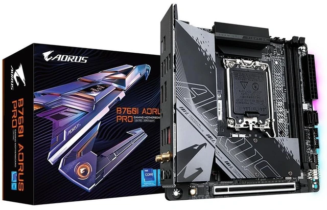 Main image of GIGABYTE B760I AORUS PRO 1.1 Intel LGA 1700 m-ITX Motherboard, 2X DDR5~96GB, 1x PCI-E x16, 2X M.2, 4X SATA, 5X USB 3.2, 2X USB 2.0, 1x Type-C