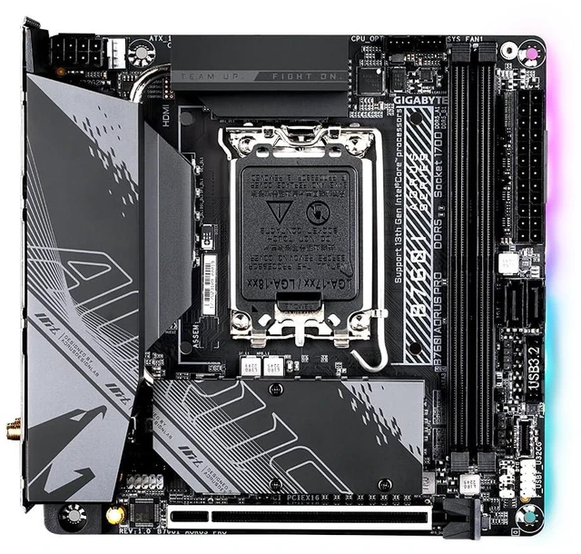Alt view image 2 of 5 - GIGABYTE B760I AORUS PRO 1.1 Intel LGA 1700 m-ITX Motherboard, 2X DDR5~96GB, 1x PCI-E x16, 2X M.2, 4X SATA, 5X USB 3.2, 2X USB 2.0, 1x Type-C