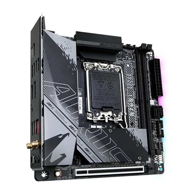 Alt view image 3 of 5 - GIGABYTE B760I AORUS PRO 1.1 Intel LGA 1700 m-ITX Motherboard, 2X DDR5~96GB, 1x PCI-E x16, 2X M.2, 4X SATA, 5X USB 3.2, 2X USB 2.0, 1x Type-C