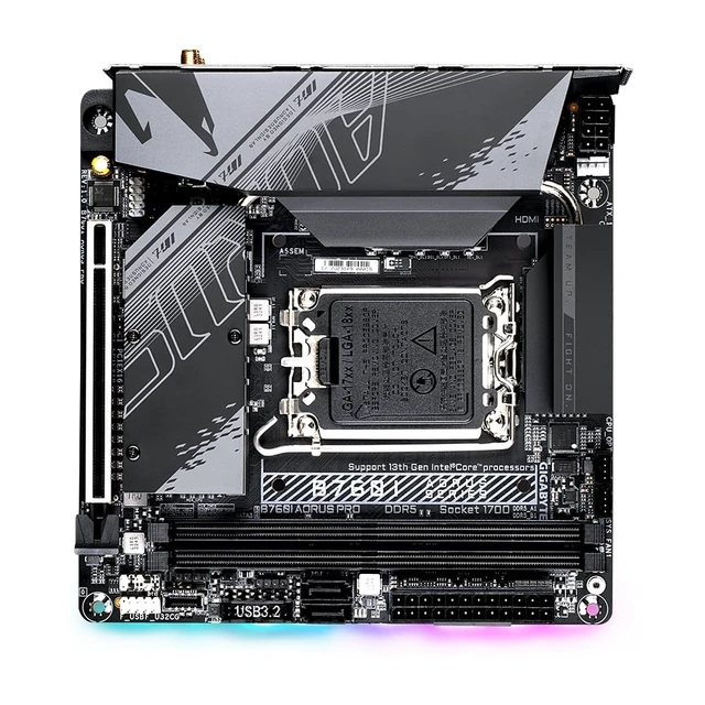 Alt view image 4 of 5 - GIGABYTE B760I AORUS PRO 1.1 Intel LGA 1700 m-ITX Motherboard, 2X DDR5~96GB, 1x PCI-E x16, 2X M.2, 4X SATA, 5X USB 3.2, 2X USB 2.0, 1x Type-C