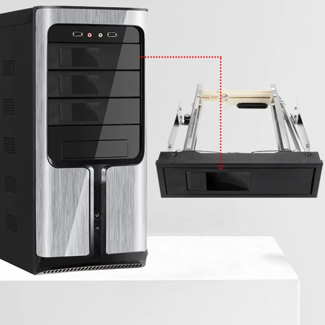 Alt view image 2 of 5 - ASHATA 3.5 Inch SATA/HDD Hard Drive Bay,Portable Tool Hot Swap Hard Drive Enclosure,SSD Mounting Bay Bracket Adapter for Computer Chassis