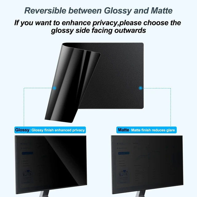 Alt view image 3 of 5 - JEAPKA [2-Pack 24 Inch Privacy Screen for Monitor Computer Screen Privacy Filter for 16:9 Widescreen Monitor Desktop PC Monitor Privacy Film Monitor Privacy Shield and Anti-Glare Protector
