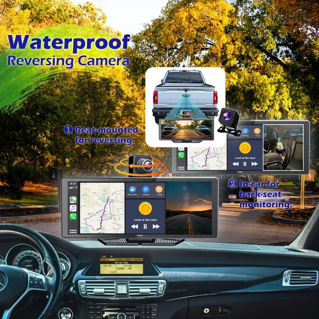 Alt view image 5 of 5 - CarPlay Screen for Car with Backup Camera, 10.26 inch 4K Dash Cam 360 View