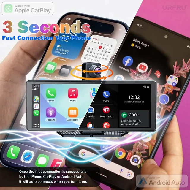Alt view image 2 of 5 - CarPlay Screen for Car with Backup Camera, 10.26 inch 4K Dash Cam 360 View