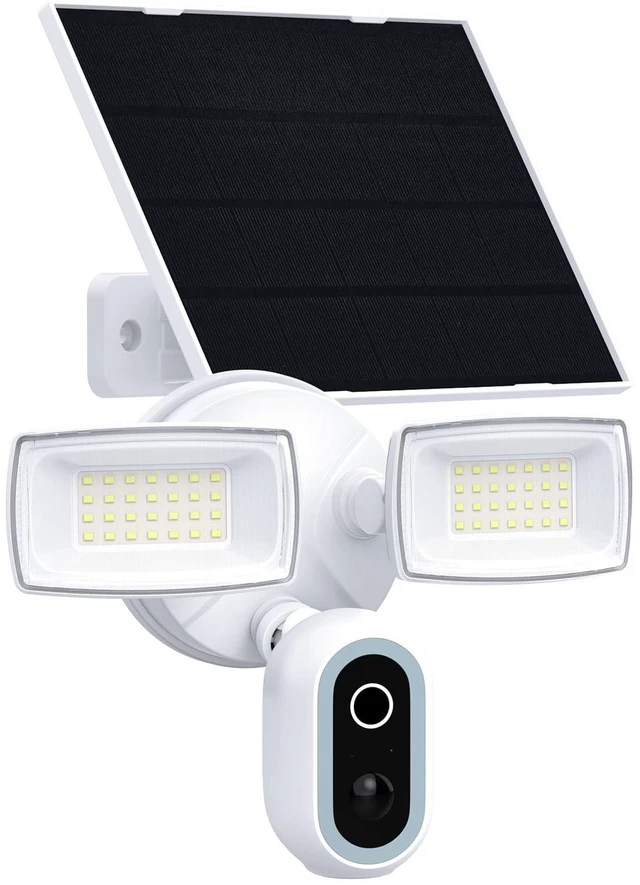 Main image of Atfoyer Solar Floodlight Camera Outdoor, 2K Security Camera with 1600LM Dual Lights, 24/7 Recording, PIR and Motion Alerts, Color Night Vision, 2-Way Audio, Siren, 2.4GHz WiFi, Compatible with Alexa