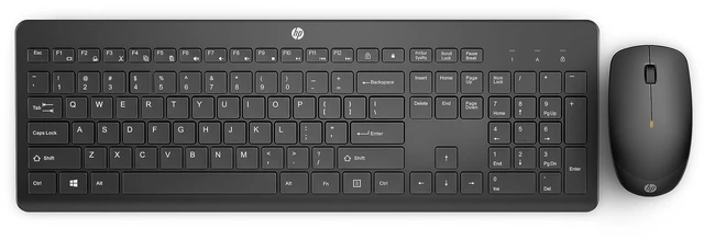 Main image of HP 230 Wireless Mouse and Keyboard Combo - 2.4GHz Wireless Connection - Long Battery Life - Durable & Low-Noise Design - Windows & Mac OS - Adjustable 1600 DPI - Numeric Keypad (18H24AA