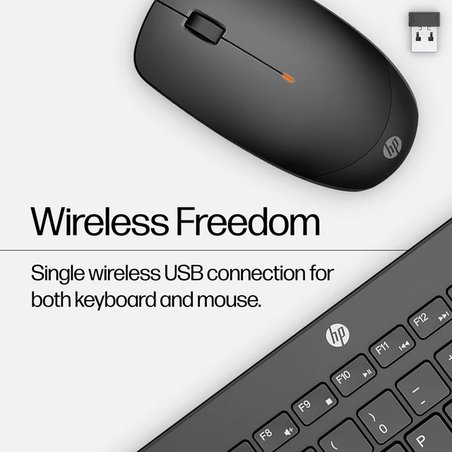 Alt view image 5 of 5 - HP 230 Wireless Mouse and Keyboard Combo - 2.4GHz Wireless Connection - Long Battery Life - Durable & Low-Noise Design - Windows & Mac OS - Adjustable 1600 DPI - Numeric Keypad (18H24AA