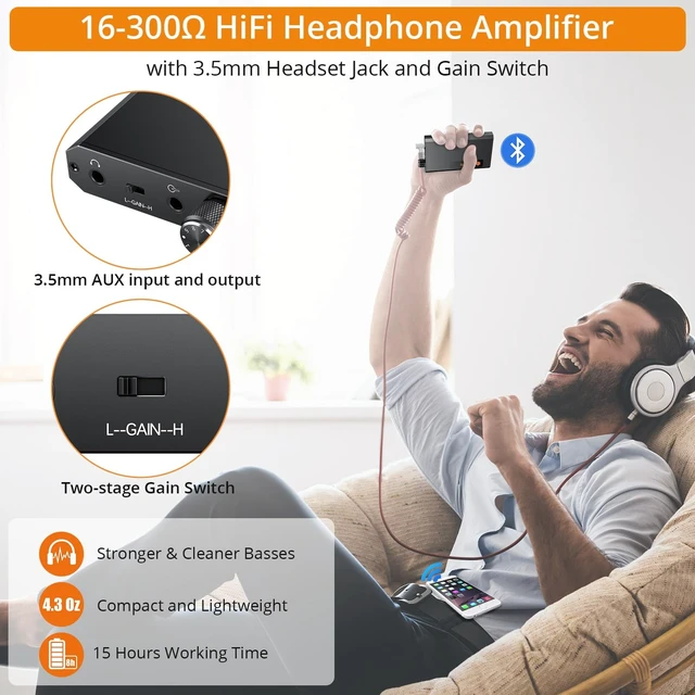 Alt view image 5 of 5 - Neoteck Headphone Amplifier Bluetooth 5.0 Headphone Amp 16-300