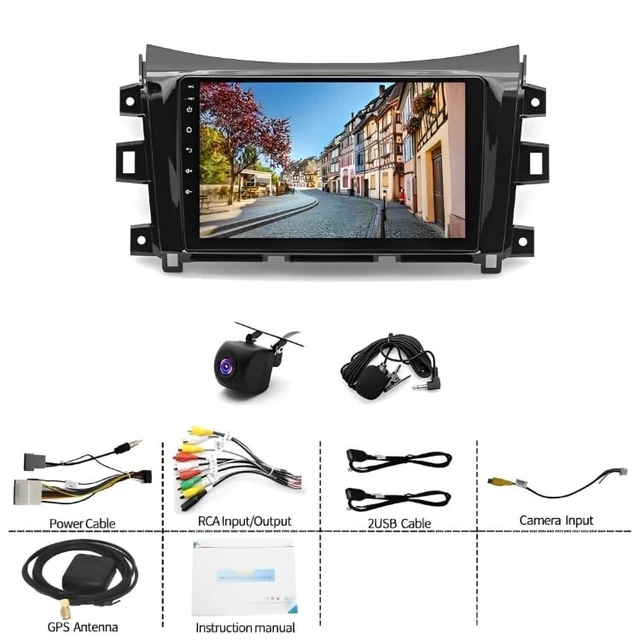 Alt view image 3 of 5 - 2G+64G 9" Android 14 Double Din Car Radio for Nissan Navara NP300 2015-2018