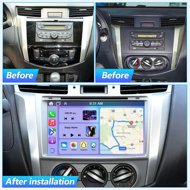Alt view image 2 of 5 - 2G+64G 9" Android 14 Double Din Car Radio for Nissan Navara NP300 2015-2018