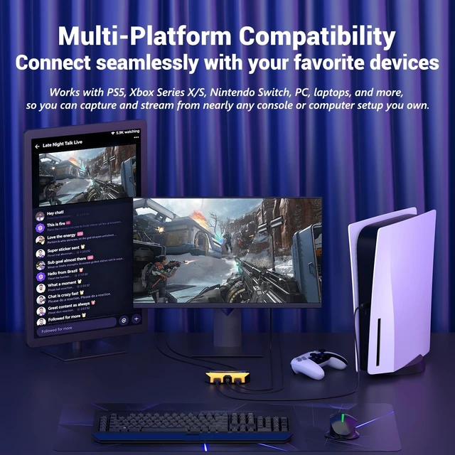 Alt view image 2 of 5 - BlueAVS 4K60 HDMI Video Capture Card for PS5 Game Streaming
