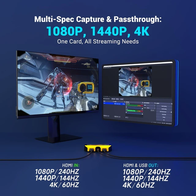 Alt view image 3 of 5 - BlueAVS 4K60 HDMI Video Capture Card for PS5 Game Streaming