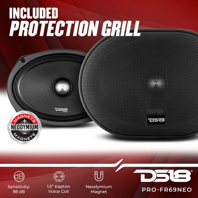 Alt view image 3 of 5 - DS18 PRO-FR69NEO 6x9 Neodymium Full-Range Loudspeaker with Bullet 500 Watts, 4-Ohm with Grill (1 Speaker)