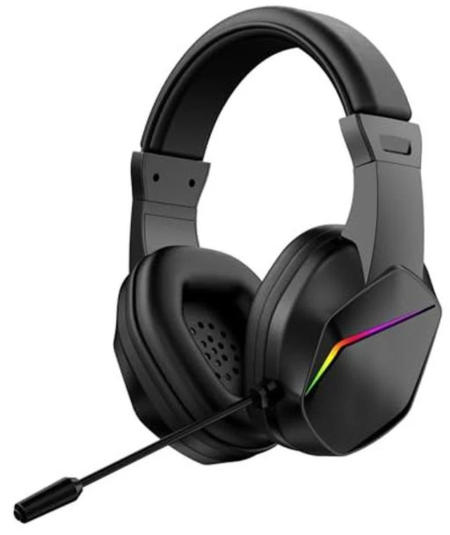 Main image of LICAEVEY Wireless Gaming Headset, Low Latency Gaming Headphones, 40mm Drivers, LED Lights, Over Ear Earphones with Omnidirectional Microphone for Music and Movies (Black+Wireless BT Vers