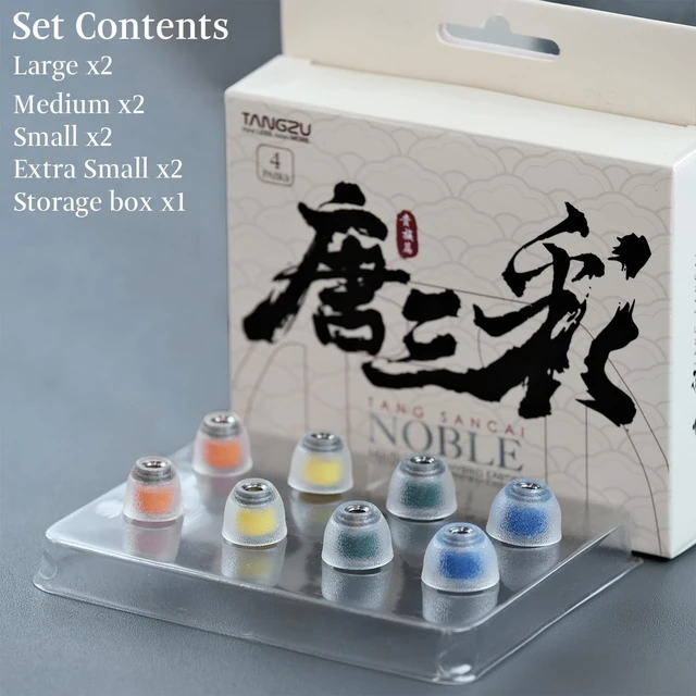 Alt view image 5 of 5 - TANGZU Tang Sancai Noble IEM Eartips, WideBore Brass Core, Premium Hypoallergenic Liquid Silicone Replaceable Ear Tips for inEar Monitors, XS/S/M/L
