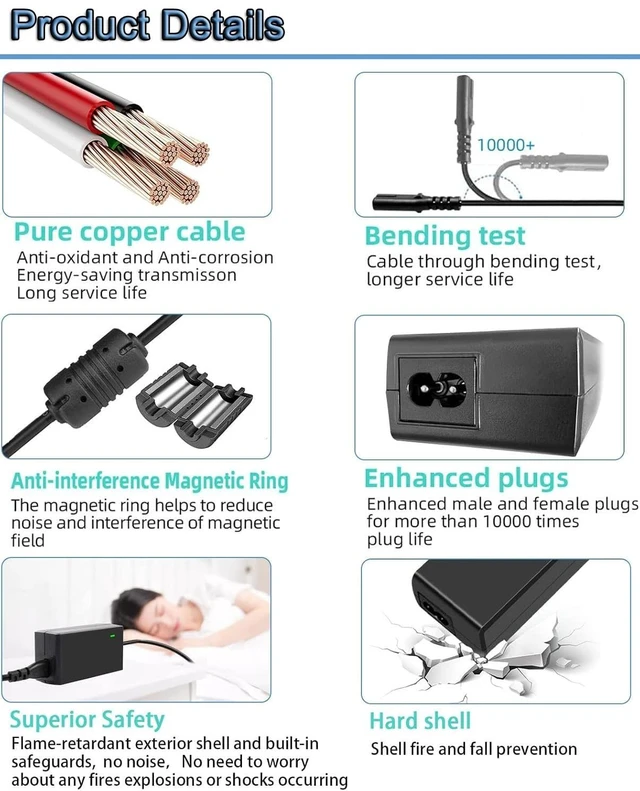 Alt view image 5 of 5 - 12v ac/dc Adapter for psb-7u Compatible with Roland fp-30x FP-60X fp-90x