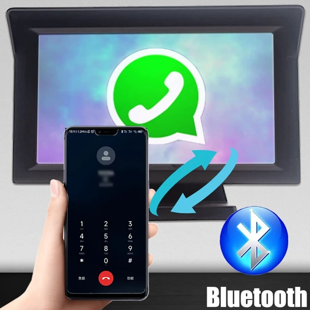 Alt view image 4 of 5 - Wireless Apple Carplayer Android Auto Monitor, 7 Inch Full HD Touch Screen Portable Car Radio Receiver, Car Stereo with Mirror Link, Bluetooth Dash Windshield Mounted