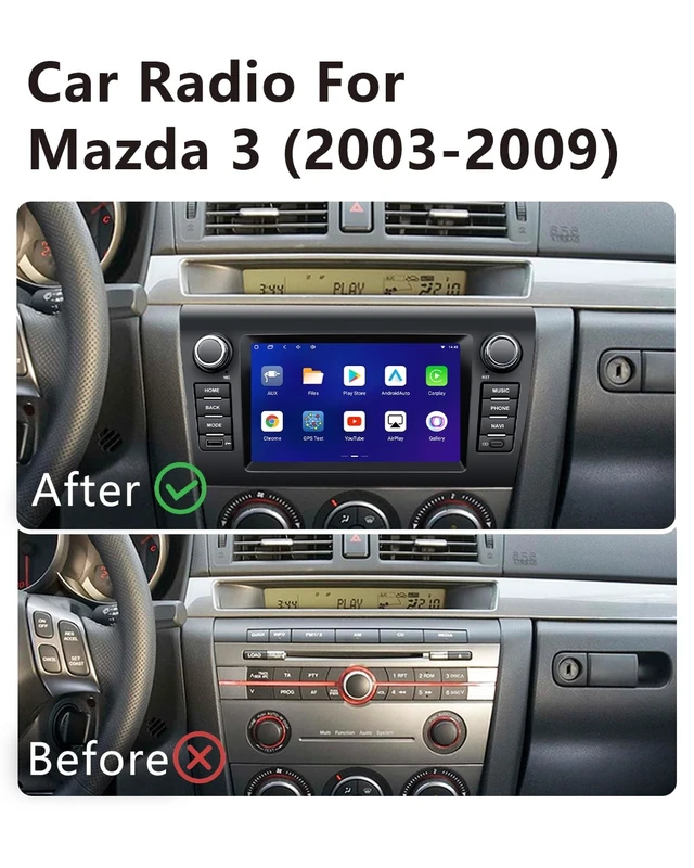 Alt view image 2 of 5 - Car Radio for Mazda 3 2003-2009 with CarPlay Camera Bluetooth GPS Navi USB