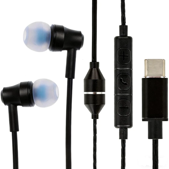 Alt view image 2 of 5 - Sanxir Anti-Radiation Air Tube Headphones with USB-C Plug, EMF Protection Earphone with Ear Hook, Radiation Free Headset with Type C Plug, Mic and Volume Control. (Black)