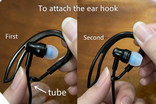Alt view image 4 of 5 - Sanxir Anti-Radiation Air Tube Headphones with USB-C Plug, EMF Protection Earphone with Ear Hook, Radiation Free Headset with Type C Plug, Mic and Volume Control. (Black)