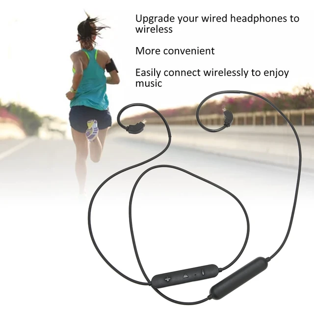 Alt view image 3 of 5 - QANYEGN 2 Pin BT Earphone Adapter Cable Cord with Mic and Volume Control