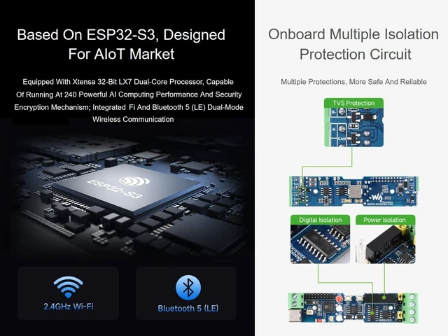 Alt view image 4 of 5 - ESP32-S3-RS485-CAN Industrial Controller WiFi Wireless Communicator