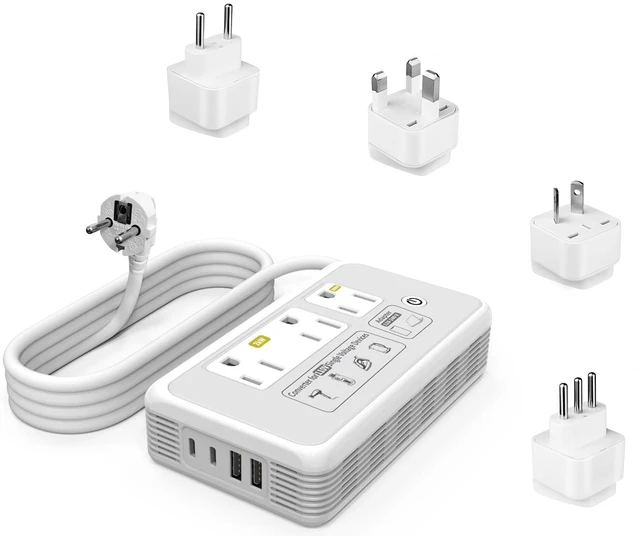 Main image of 2000W 220V to 110V Converter for Hair Dryers, Type C G L I Adapter(Gray)