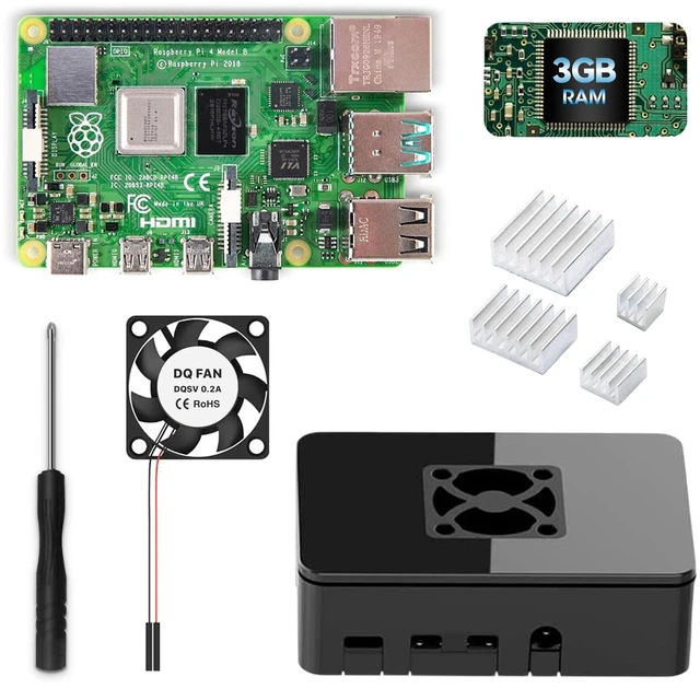 Main image of iRasptek Basic Kit for Raspberry Pi 4B 3GB RAM Included PI4 Case,Screwdrive,Cooling Fan and Heat-Sink