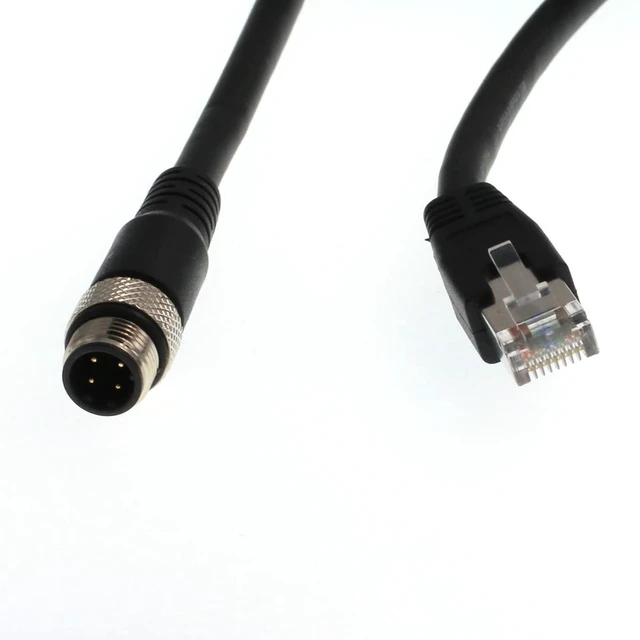 Alt view image 5 of 5 - DRRI M12 4pin D-Code Male to RJ45 Ethernet Connector CAT6 Shielded Cable for Profinet & Ethernet/IP Networks