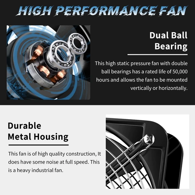 Alt view image 2 of 5 - WDERAIR 200mm x 60mm Heavy Industrial AC 110V 120V Axial Metal Case Fan