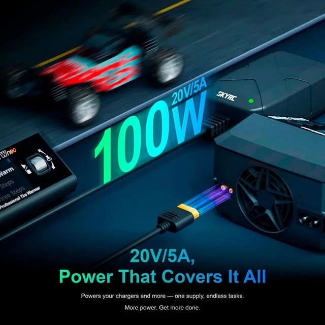 Alt view image 4 of 5 - GoolRC PSA100 Power Adapter, DC 100W 50/60Hz 100-240V AC Input, 20V/5A Output Power Supply with XT60 Plug Compatible with B6neo B6neo+ Charger