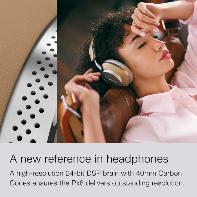 Alt view image 2 of 5 - Bowers & Wilkins Px8 Over-Ear Wireless Headphones, Advanced Active Noise Cancellation, Compatible with B&W Android/iOS Music App, Premium Design,Offers 7-Hour Playback on 15-Min Quick Charge(us
